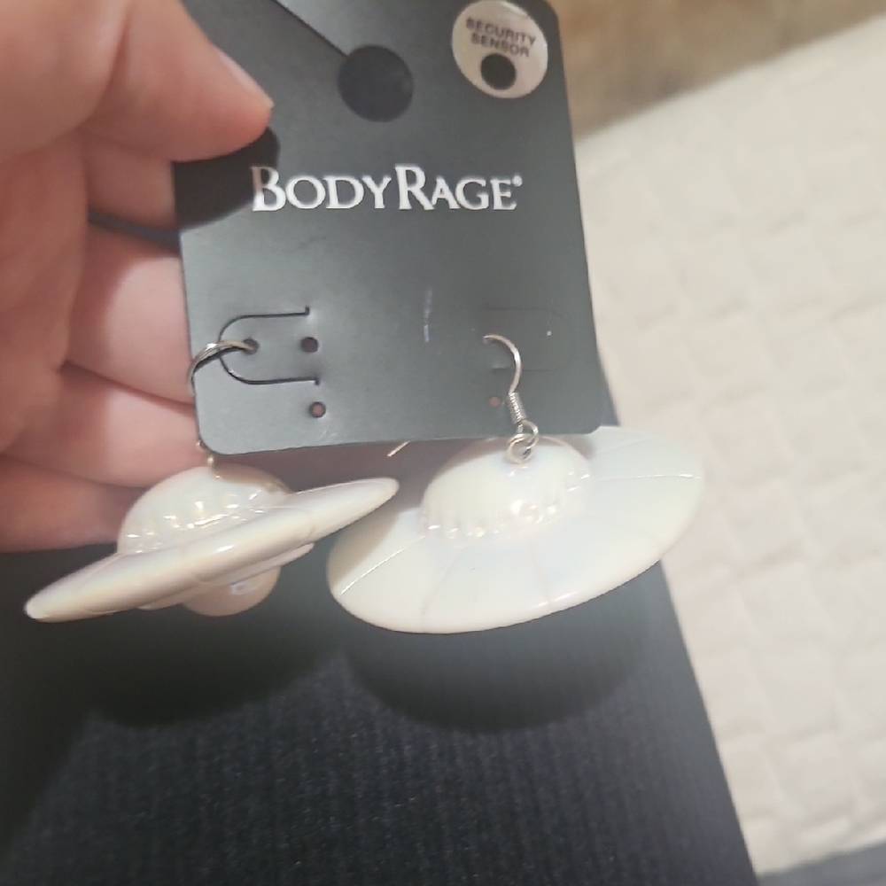 Spencer's White Modern Earrings